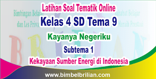 Soal Tematik Kelas 4 SD Tema 9 Subtema 1 Kekayaan Sumber Energi di Indonesia dan Kunci Jawaban