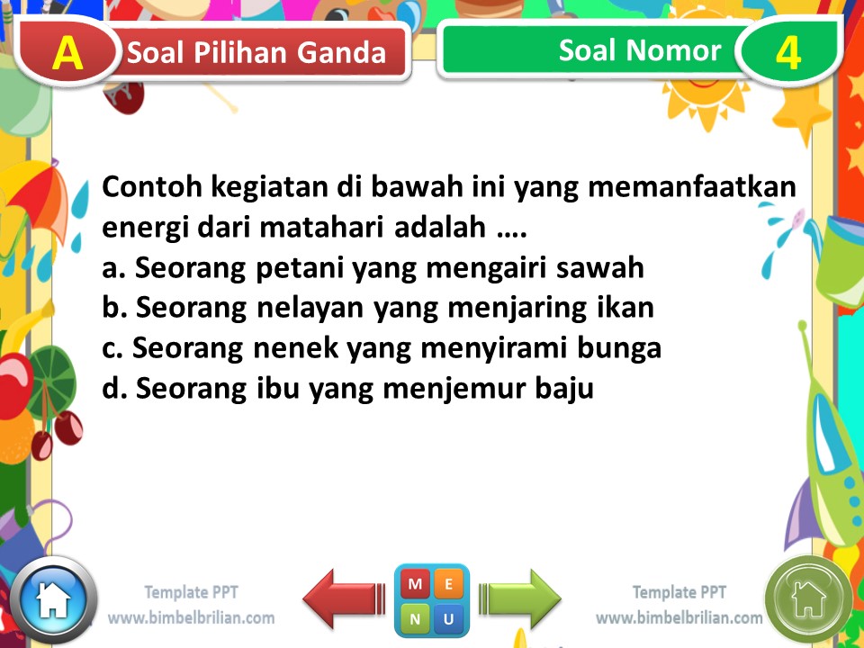 Power Point (PPT) Soal Tema 2 Kelas 4 SD Subtema 1 Sumber Energi