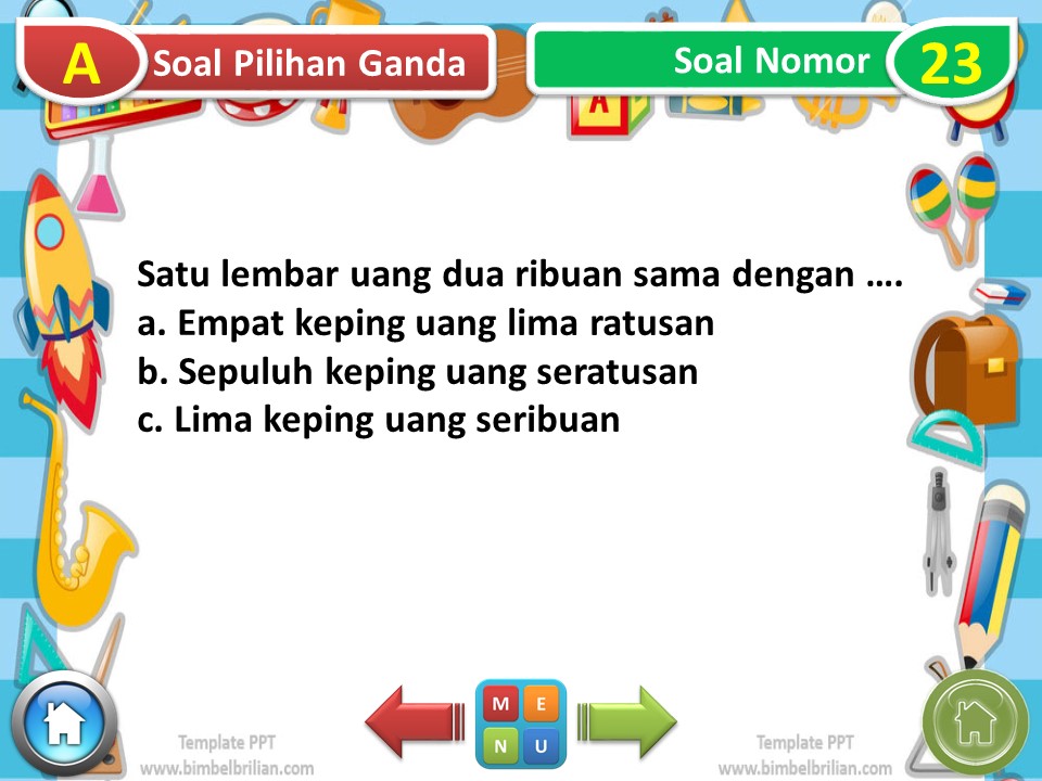 23 Media 22 Media PPT Soal Tema 3 Kelas 2 SD Subtema 2 Tugasku Sehari-hari di Sekolah