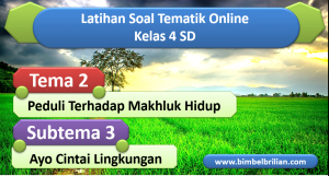 Soal Online Tema 3 Kelas 4 SD Subtema 3 Ayo Cintai Lingkungan dan Kunci Jawaban