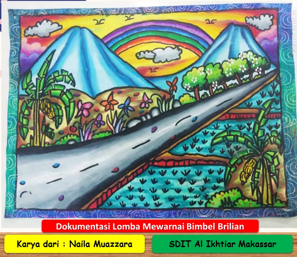 Gambar Pemandangan yang Indah - Lomba Mewarnai Bimbel Brilian
