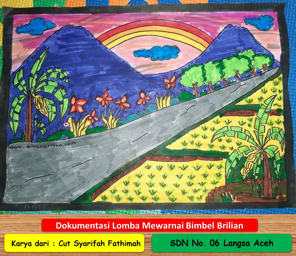 Gambar Pemandangan yang Indah - Lomba Mewarnai Bimbel Brilian