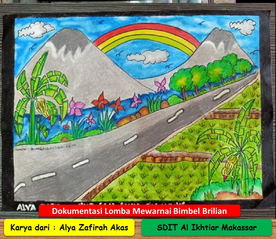Gambar Pemandangan yang Indah - Lomba Mewarnai Bimbel Brilian