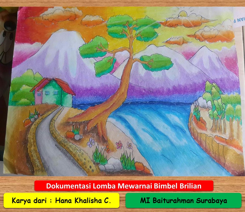 Gambar Pemandangan yang Indah - Lomba Mewarnai Bimbel Brilian