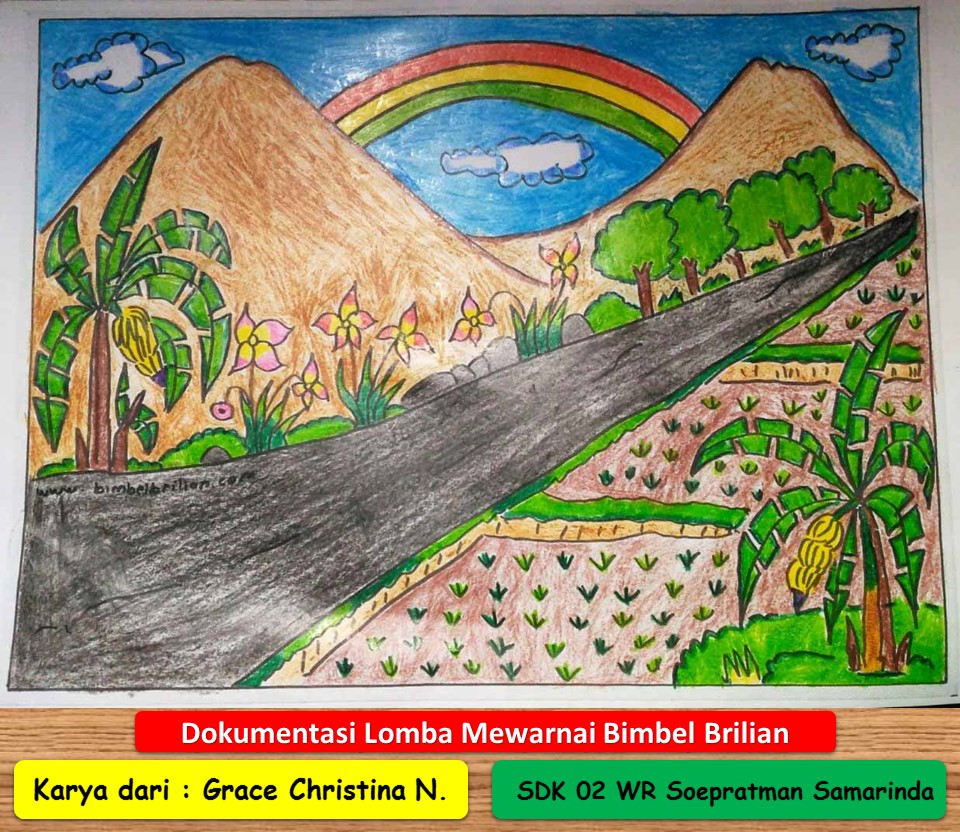 Gambar Pemandangan yang Indah - Lomba Mewarnai Bimbel Brilian