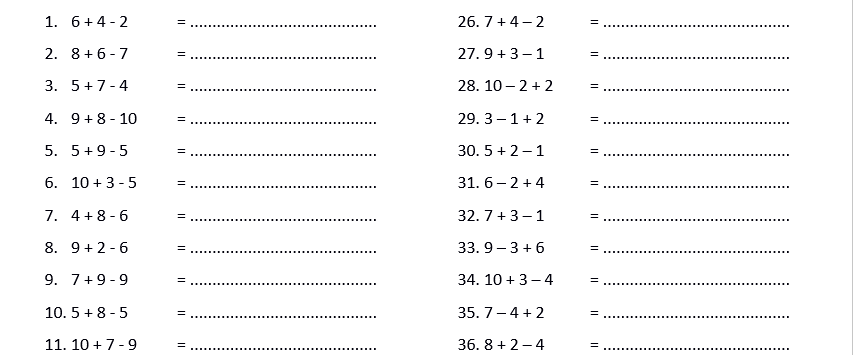 Soal Operasi Hitung campuran SD