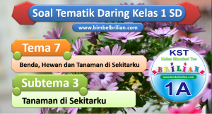 Soal Daring Tema 7 Kelas 1 SD Subtema 3 Tanaman di Sekitarku