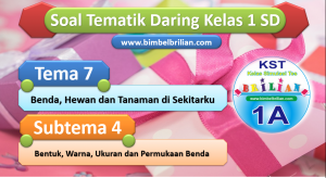Soal Daring Tema 7 Kelas 1 SD Subtema 4 Bentuk, Warna, Ukuran dan Permukaan Benda