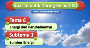 Soal Daring Tema 6 Kelas 3 SD Subtema 1 Sumber Energi