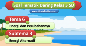 Soal Daring Tema 6 Kelas 3 SD Subtema 3 Energi Alternatif