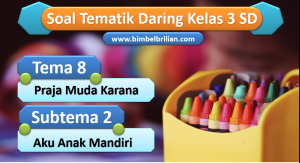 Soal Daring Tema 8 Kelas 3 SD Subtema 2 Aku Anak Mandiri