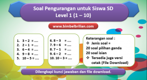 Soal Pengurangan Brilian