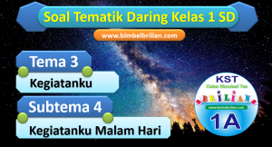 Soal Daring Kelas 1 Tema 3 Subtema 4 Malam Hari