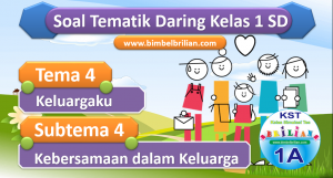 Soal Daring Kelas 1 Tema 4 Subtema 4 Kebersamaan dalam keluarga
