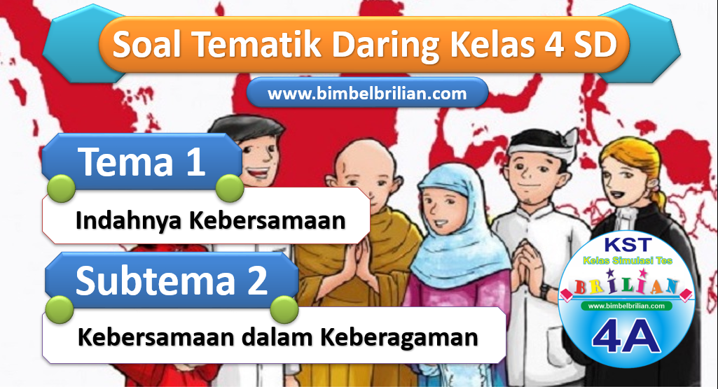 Soal Daring Kelas 4 SD Tema 1 Subtema 2 Kebersamaan dalam Keberagaman