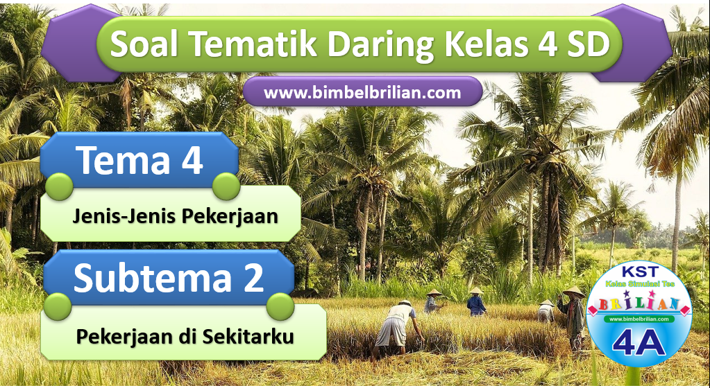 Soal Daring Kelas 4 SD Tema 4 Subtema 2 Pekerjaan di Sekitarku