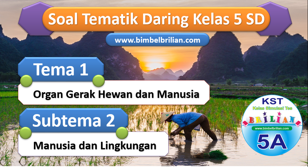 Soal Daring Kelas 5 SD Tema 1 Subtema 2 Manusia dan Lingkungan