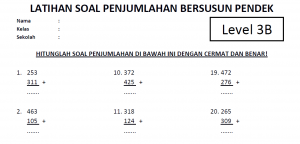 Soal Penjumlahan Bersusun Pendek