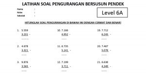 Soal Pengurangan Bersusun Pendek Level 6A - www.bimbelbrilian.com _page-0001 - Copy