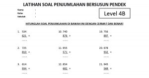 Soal Penjumlahan Bersusun Pendek Level 4 Lembar B - www.bimbelbrilian.com thumbnail