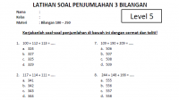 Soal Penjumlahan Tiga Bilangan Level 5