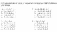 Soal mengurutkan bilangan bulat kelas 4 sd