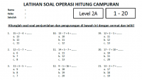 Soal Penjumlahan Pengurangan SD Level 2