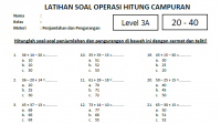 Soal Penjumlahan Pengurangan SD Level 3