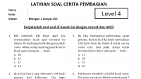 Soal Cerita Pembagian Level 4 - Bilangan 1 sampai 250