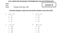 Soal Mencari Bilangan n dalam Pembagian Kelas 4 SD Level 6