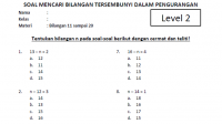 Soal Mencari Bilangan n dalam Pengurangan Kelas 2 SD Level 2 dan Kunci Jawaban