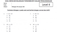 Soal Mencari Bilangan n dalam Pengurangan Kelas 3 SD Level 4 dan Kunci Jawaban