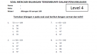 Soal Mencari Bilangan n dalam Penjumlahan Kelas 3 SD Level 4 dan Kunci Jawaban