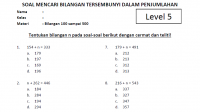 Soal Mencari Bilangan n dalam Penjumlahan Kelas 3 SD Level 5 dan Kunci Jawaban