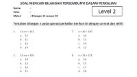 Soal Mencari Bilangan n dalam Perkalian Kelas 2 SD Level 2 www.bimbelbrilian.com