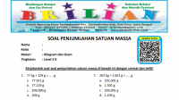 Soal Penjumlahan Satuan Kg dan g Level 2 B