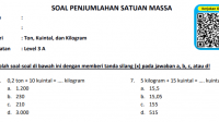 Soal Penjumlahan Satuan Ton Kuintal Kilogram